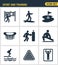 Icons set premium quality of outdoor sports training, various athletic activity Modern pictogram collection flat design