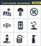 Icons set premium quality of plants growing and agronomy farming farmer bio stem. Modern pictogram collection flat