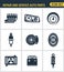 Icons set premium quality of repair and service auto parts automotive tools garage. Modern pictogram collection flat design style