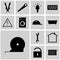 Icons set refit/ Icons gray, square, / Vector icon tape, tape-line,