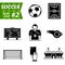 Icons set of soccer elements