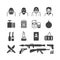Icons set terrorist vector black colour design.