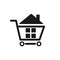 Icons shopping cart. Creative Icons design Cart and Home together.