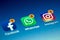 Icons of social media facebook, instagram, whatsapp application on screen. Macro image, Social media icons. Social network. 15.12.