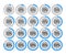 Icons template pie graph circle percentage blue chart 5 10 15 20 25 30 35 40 45 50 55 60 65 70 75 80 85 90 95 100 percent set