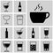 Icons vector. Icons black flat drink.
