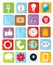 Icons web set funny design bright