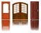 Icons of wooden doors, cdr vector