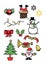 Icons xmas holiday symbols winter 2