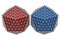 Icosahedron red and blue concept