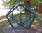 Icosahedron Wooden And Metal Structure In Nature
