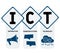 ICT - Information Communications Technology business concept background.