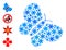 Icy Composition Butterfly Icon of Snow Flakes