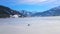 The icy surface of Zeller See lake, Zell am See, Austria