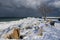 Icy Waterfront Park In Meaford, Ontario, Canada