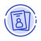 Id, Card, ID Card, Pass Blue Dotted Line Line Icon