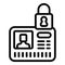 Id card lock icon outline vector. Internet account