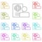 id, global, profile, document multi color icon. Simple thin line, outline  of Hotel Service icons for UI and UX, website or