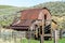 Idaho desert barn with wood fence