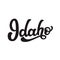 Idaho. Hand drawn lettering text