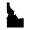 Idaho, state of USA - solid black silhouette map of country area. Simple flat vector illustration