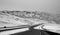 Idaho US Interstate 86, in wintry black and white photo