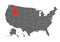 Idaho vector map silhouette. High detailed illustration. United state of America country