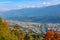 Ide angle aerial panorama of most popular Austrian city