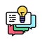 idea for ask customers about service color icon vector illustration