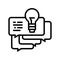 idea for ask customers about service line icon vector illustration