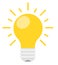 Idea! bright yellow artistic light bulb, vector illustration