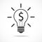 Idea bulb with dollar sign vector icon, money creative symbol