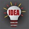 Idea bulb with teamwork, marketing, strategy, effort, and goal