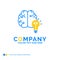 idea, business, brain, mind, bulb Blue Yellow Business Logo temp