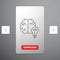 idea, business, brain, mind, bulb Line Icon in Carousal Pagination Slider Design & Red Download Button