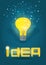 Idea concept lamp and text. Vector EPS10.