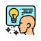 idea customer testimonial color icon vector illustration