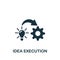 Idea execution icon. Monochrome simple sign from idea collection. Idea execution icon for logo, templates, web design