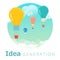 Idea generation concept. Vector illustration of creative process