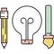 Idea icon bulb light and creative tool vector