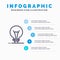 Idea, Innovation, Invention, Light bulb Line icon with 5 steps presentation infographics Background