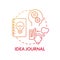 Idea journal red gradient concept icon