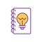 Idea journal RGB color icon