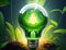 Idea light bulb with natural growth, concept, creativity in restoring nature.generative AI