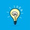 Idea light bulb symbol, Brain inside concept