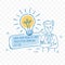 Idea lightbulb and businessman vector doodle icon