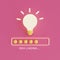 Idea loading concept with light bulb on pink background.Minimal design.3d render