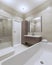 Idea of minimalist bathroom in private house