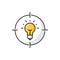 Idea, opportunity and solution search outline icon