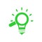 Idea , search , bulb , light , creative idea search green icon